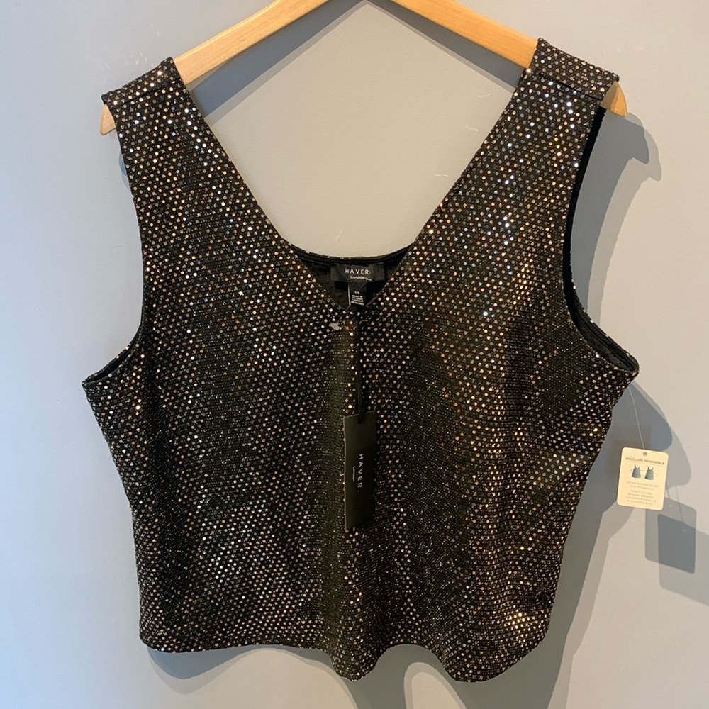 NWT Haver London Reversible Sequins Tank